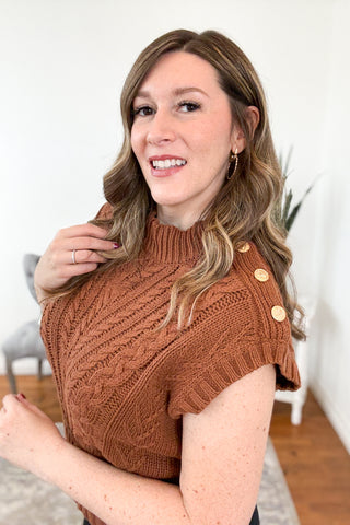 Seraphine Cable Knit Vest Sweater Top FINAL SALE