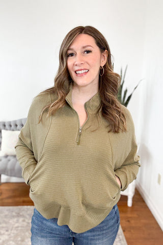 Lucie Half Zip Pullover Top FINAL SALE
