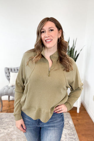 Lucie Half Zip Pullover Top FINAL SALE