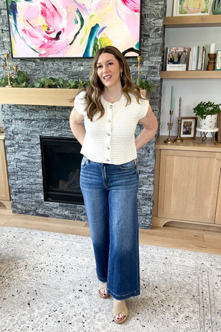 Lauryn High Rise Cropped Wide Leg Risen Jeans
