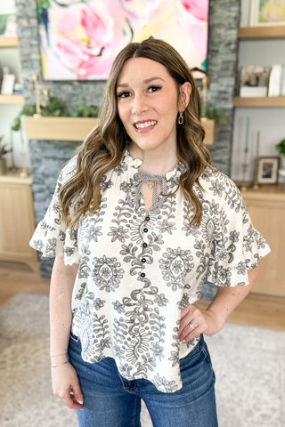 Selea Printed Blouse Top