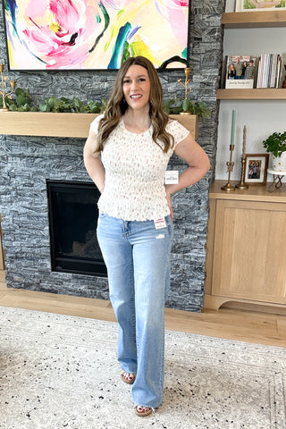Cameron Mid Rise Tummy Control Wide Leg Risen Jeans