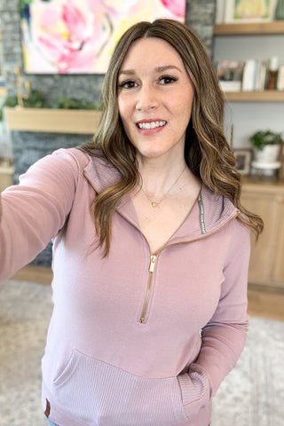 Halfzip Sweatshirt by Ampersand Avenue - Lilac Dreams