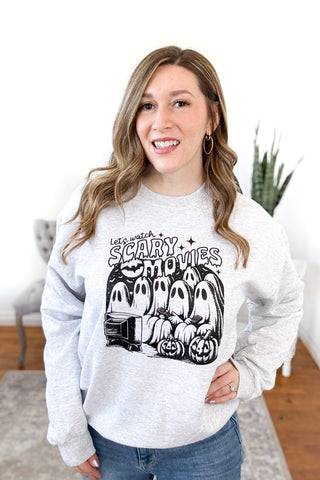 Let's Watch Scary Movies Graphic Sweatshirt