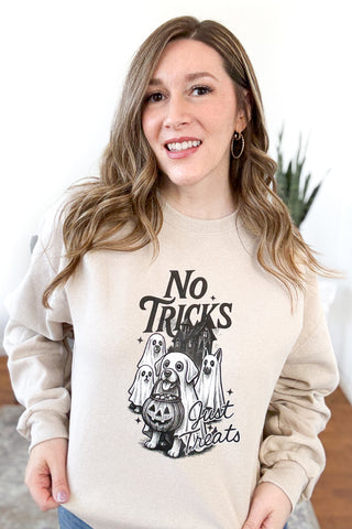 No Tricks, Just Treats Pullover Sweatshirt