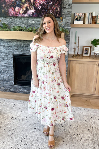 Aniah Smocked Midi Dress