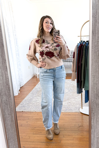 Charley Mid Rise Ankle Barrel Risen Jeans