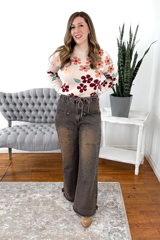 Terra Washed Chocolate Cargo Pocket Jeans FINAL SALE