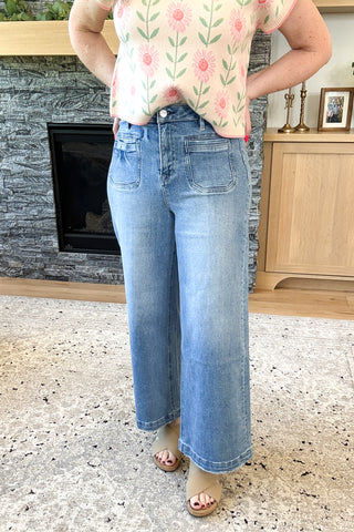 Andie High Rise Ankle Wide Leg Mica Jeans