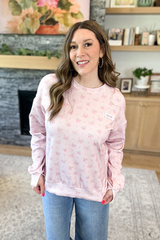 University Side Slit Pullover - Tea Rose