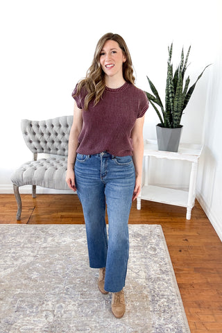 Myranda High Rise Tummy Control Ankle Wide Leg Mica Jeans