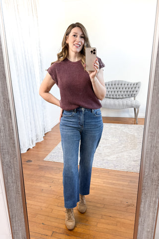 Myranda High Rise Tummy Control Ankle Wide Leg Mica Jeans