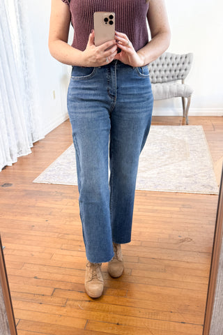 Myranda High Rise Tummy Control Ankle Wide Leg Mica Jeans