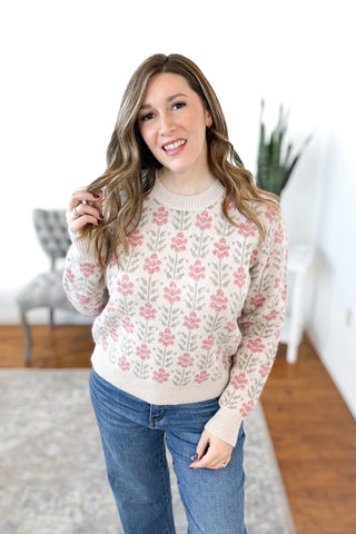 Averie Floral Print Sweater