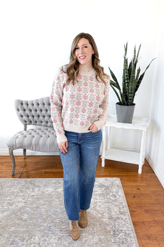 Averie Floral Print Sweater