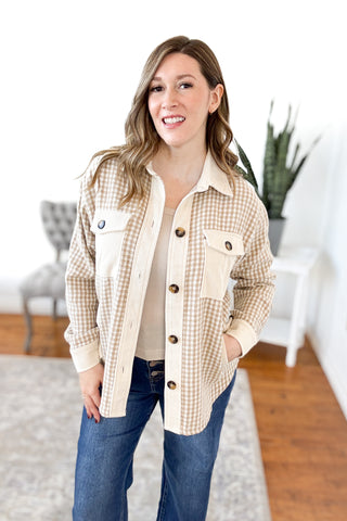 Margarey Houndstooth Shacket