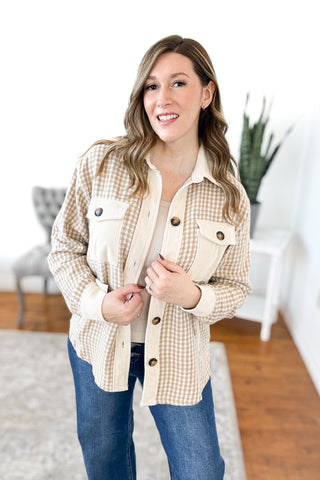 Margarey Houndstooth Shacket