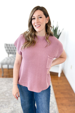 Marie Mock Neck Short Sleeve Sweater