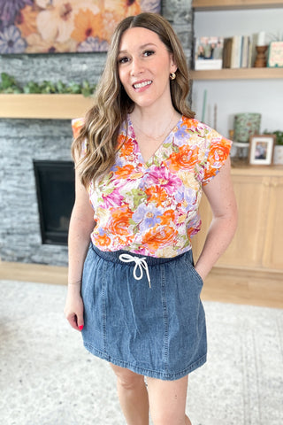 Dahlia Floral Print Top