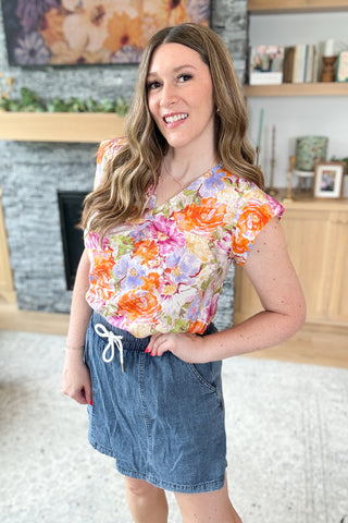 Dahlia Floral Print Top