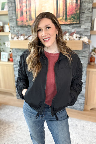 Sophia Cinched Sleeve Zip Up Jacket