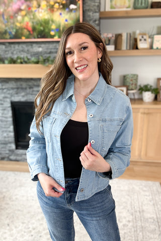 Frankie Seamed Sleeve Mica Jean Jacket