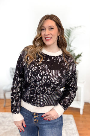 Nellie Lace Print Sweater