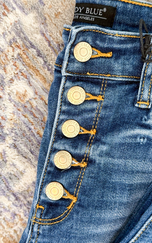 Cynthia Button Fly Flare Judy Blue Jeans