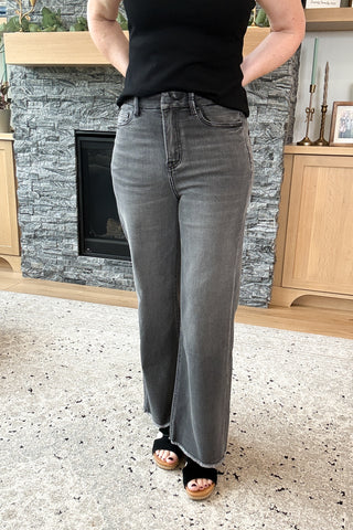 Viviene High Rise Charcoal Straight Leg Mica Jeans