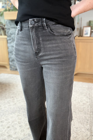 Viviene High Rise Charcoal Straight Leg Mica Jeans