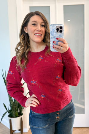 Georgia Floral Embroidery Sweater