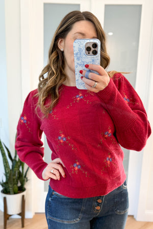 Georgia Floral Embroidery Sweater