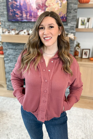 Lucey Snap Button Down Hoodie Jacket