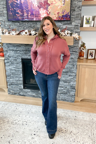 Lucey Snap Button Down Hoodie Jacket