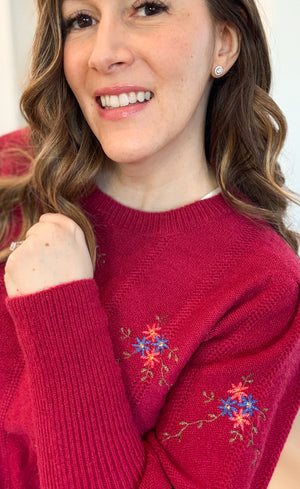 Georgia Floral Embroidery Sweater