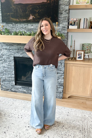 Emmah High Rise Tummy Control Wide Leg Judy Blue Jeans