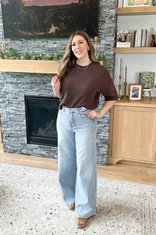 Emmah High Rise Tummy Control Wide Leg Judy Blue Jeans