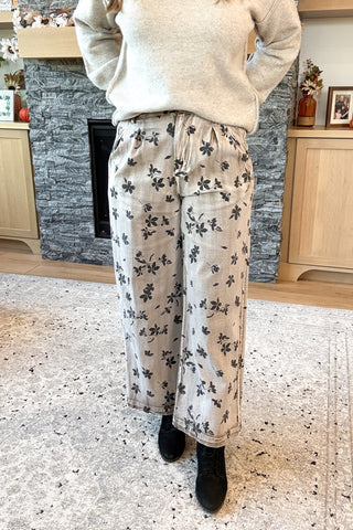 Faye Floral Washed Wide Leg Pants FINAL SALE