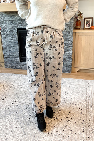 Faye Floral Washed Wide Leg Pants FINAL SALE