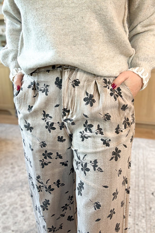 Faye Floral Washed Wide Leg Pants FINAL SALE