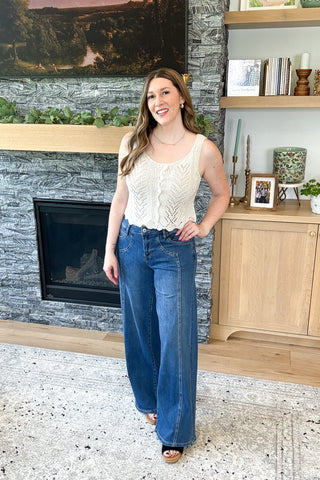 Lanna Mid Rise Wide Leg Mica Jeans
