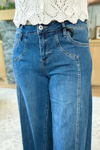 Lanna Mid Rise Wide Leg Mica Jeans