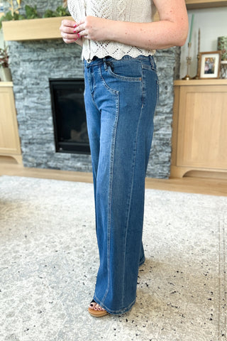 Lanna Mid Rise Wide Leg Mica Jeans