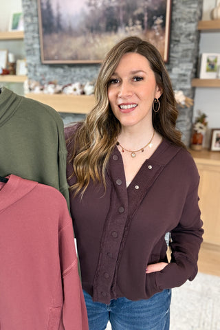 Lucey Snap Button Down Hoodie Jacket