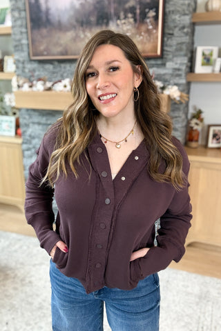 Lucey Snap Button Down Hoodie Jacket