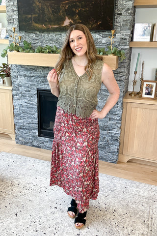 Copper Canyon Smocked Waist Maxi Skirt