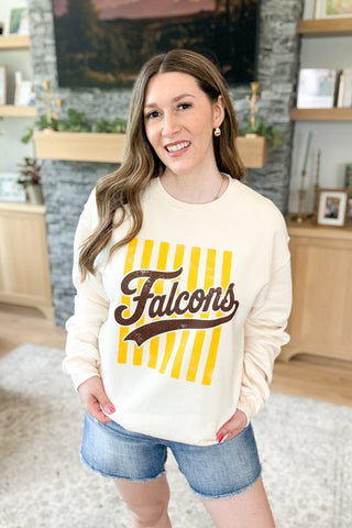 Falcon Stripes Throwback Pullover Sweatshirt