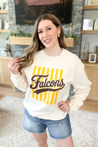 Falcon Stripes Throwback Pullover Sweatshirt