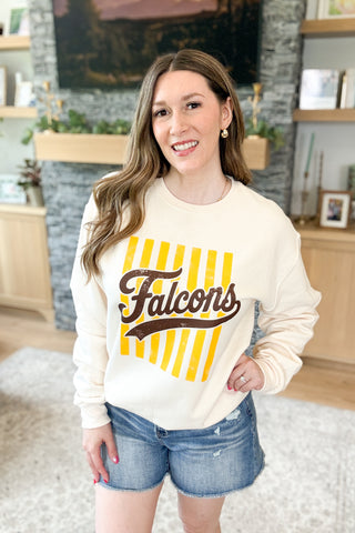 Falcon Stripes Throwback Pullover Sweatshirt