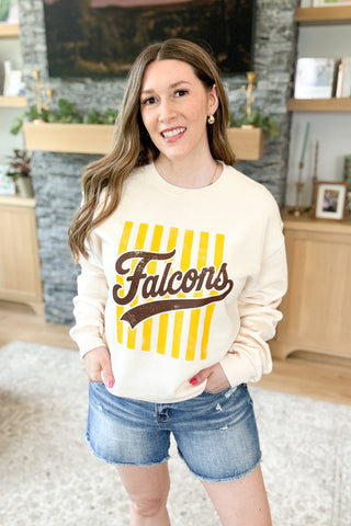Falcon Stripes Throwback Pullover Sweatshirt